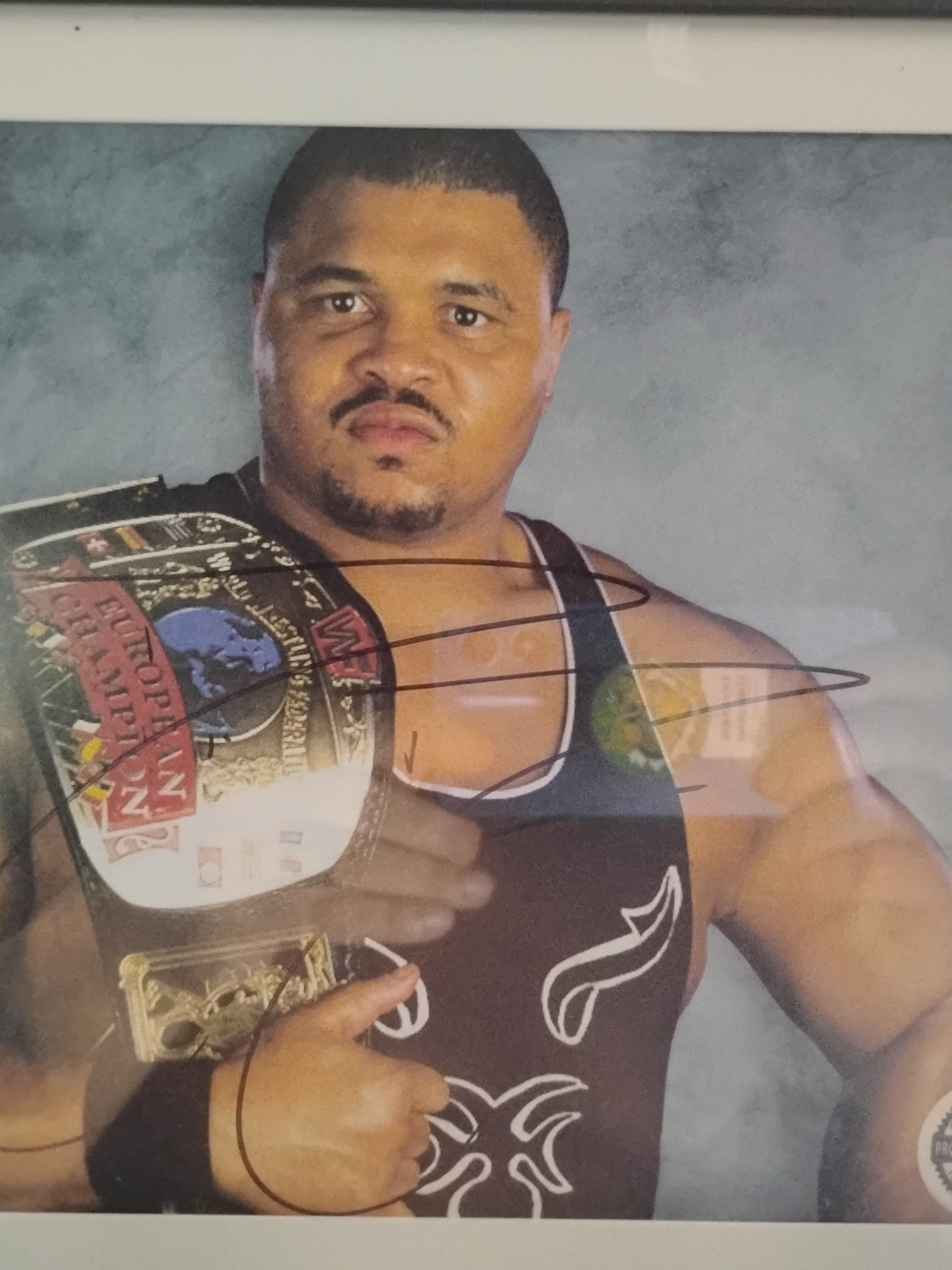 Framed D-Lo Brown Pro Wrestling Crate signed 8x10 photo